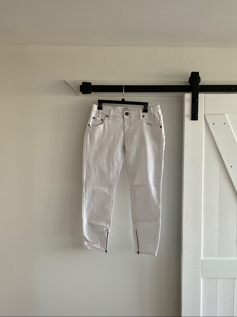 One Teaspoon FreeBird II White Ankle Zip Cropped Jeans